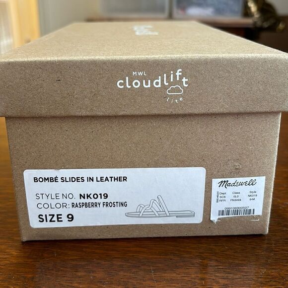 Madewell sandals Cloud Lift bombe slides leather pink 9 NWT - Picture 3 of 9